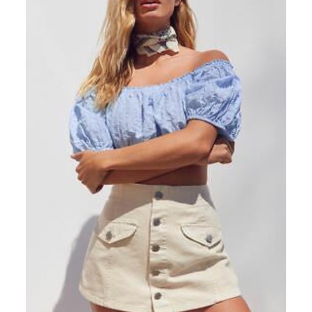 Off the shoulder Urban Outfitters crop top.